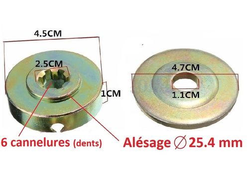 Rondelles de centrage pour lame ( disque ) de débroussailleuse , Alésage 25.4 mm