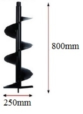 Vrille de 25 cm (250mm) de diamètre (mèche) pour tarière thermique